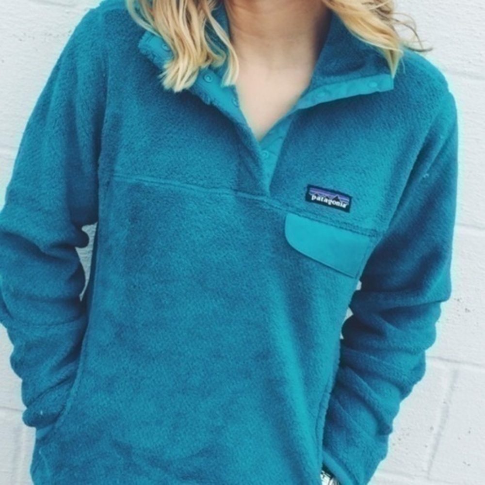 Patagonia Re-Tool Snap-T Pullover Size Small Teal